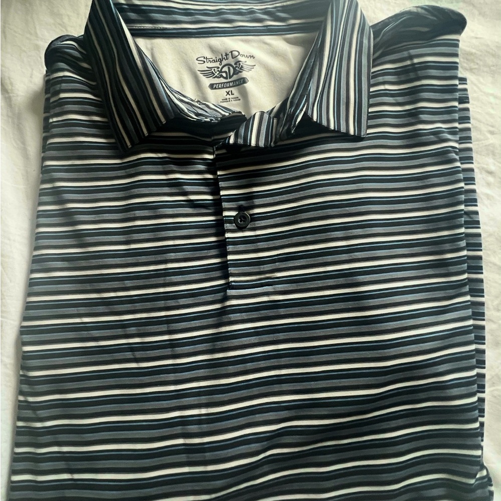 Men's Straight Down Golf Polo - Squire Creek Golf Club Logo - XL Black Stripe